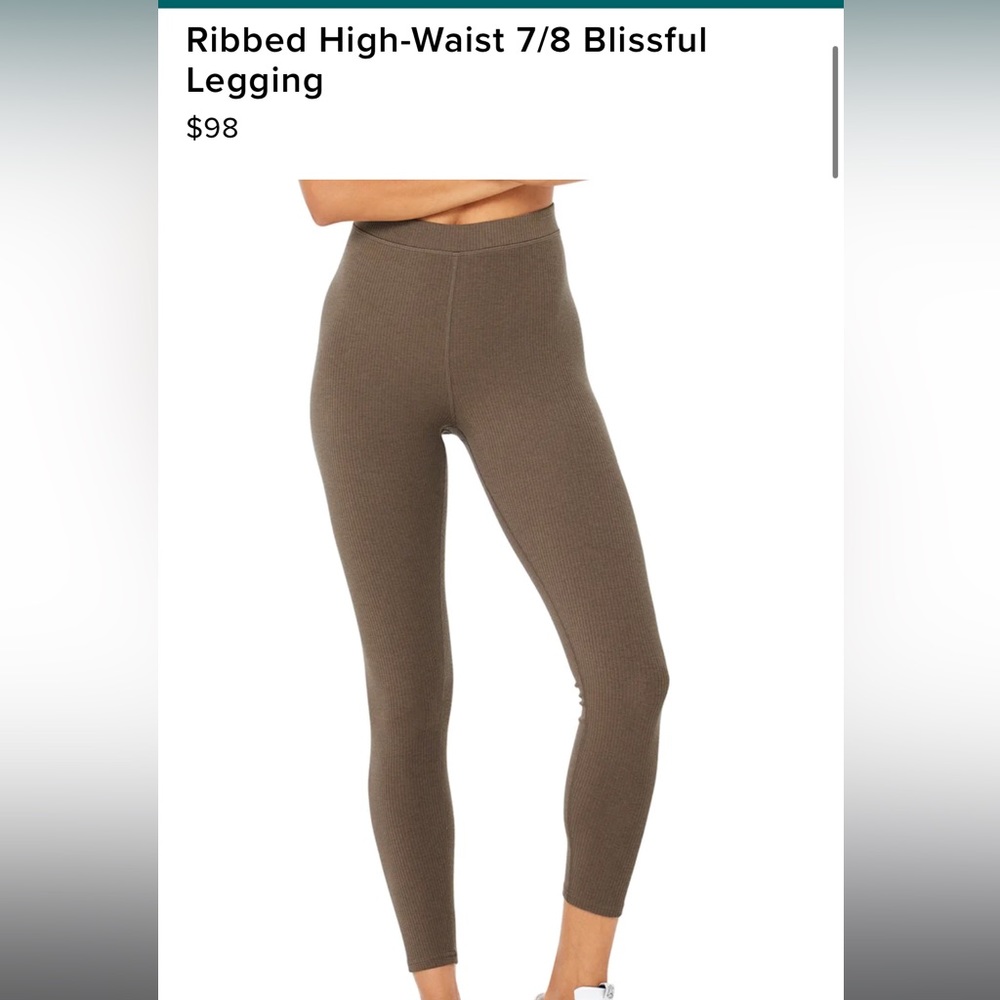 Ribbed High-Waisted 7/8 Blissful Legging XXS - Hot Cocoa, NWT